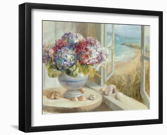 Coastal Hydrangea-Danhui Nai-Framed Art Print