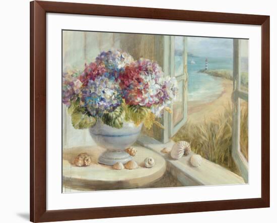 Coastal Hydrangea-Danhui Nai-Framed Art Print