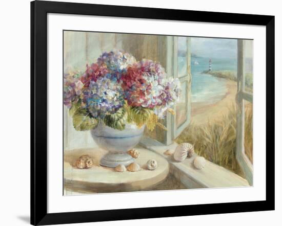 Coastal Hydrangea-Danhui Nai-Framed Art Print