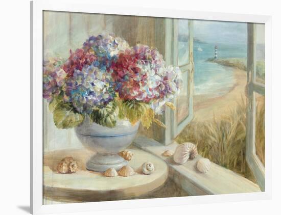 Coastal Hydrangea-Danhui Nai-Framed Art Print