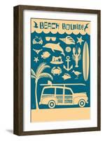 Coastal Icons-Lantern Press-Framed Art Print