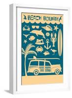 Coastal Icons-Lantern Press-Framed Art Print