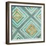 Coastal Ikat with Gold I-Patricia Pinto-Framed Art Print