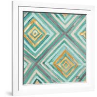 Coastal Ikat with Gold I-Patricia Pinto-Framed Art Print