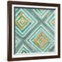 Coastal Ikat with Gold I-Patricia Pinto-Framed Art Print