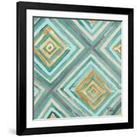 Coastal Ikat with Gold I-Patricia Pinto-Framed Art Print