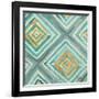 Coastal Ikat with Gold I-Patricia Pinto-Framed Art Print