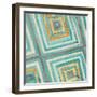 Coastal Ikat with Gold II-Patricia Pinto-Framed Art Print