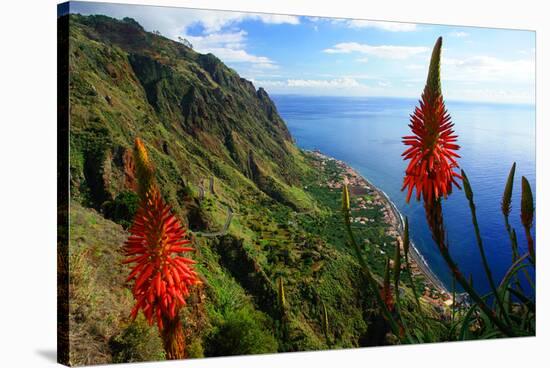 Coastal landscape and village of Paul do Mar, Madeira Island, Portugal-null-Stretched Canvas