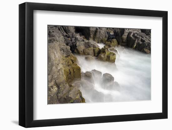 Coastal landscape at Brimketill, Reykjanes peninsula. Northern Iceland-Martin Zwick-Framed Photographic Print