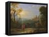 Coastal Landscape at Sunset-Claude Lorraine-Framed Stretched Canvas