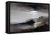 Coastal Landscape by Moonlight (Oil on Panel)-Arthur Gilbert-Framed Stretched Canvas