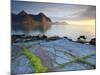 Coastal Landscape Illuminated by Mightnight Sun, Flakstad, Flakstadsoya, Lofoten, Norway-Doug Pearson-Mounted Photographic Print