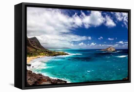 Coastal Landscape Near Makapuu Beach at the East Coast of Oahu, Hawaii, USA-Dirk Rueter-Framed Stretched Canvas