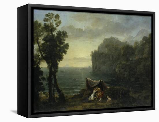 Coastal Landscape with Acis and Galatea, 1657-Claude Lorraine-Framed Stretched Canvas