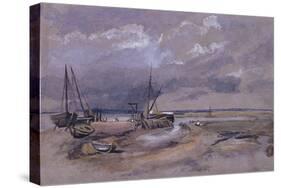 Coastal Landscape with Beached Fishing Boats, 1820-Thomas Churchyard-Stretched Canvas