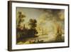 Coastal Landscape with Farmhouse, Ferry House and Sailing Boats, before 1640-Camille Pissarro-Framed Giclee Print