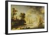 Coastal Landscape with Farmhouse, Ferry House and Sailing Boats, before 1640-Camille Pissarro-Framed Giclee Print