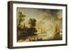 Coastal Landscape with Farmhouse, Ferry House and Sailing Boats, before 1640-Camille Pissarro-Framed Premium Giclee Print