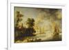 Coastal Landscape with Farmhouse, Ferry House and Sailing Boats, before 1640-Camille Pissarro-Framed Giclee Print