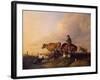 Coastal Landscape with Figures and Animals-Thomas Sidney Cooper-Framed Giclee Print