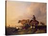 Coastal Landscape with Figures and Animals-Thomas Sidney Cooper-Stretched Canvas