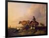 Coastal Landscape with Figures and Animals-Thomas Sidney Cooper-Framed Giclee Print