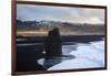 Coastal Landscape With Volcanic Black Sand At Dyrholaey. Vik. Iceland-Oscar Dominguez-Framed Photographic Print