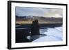 Coastal Landscape With Volcanic Black Sand At Dyrholaey. Vik. Iceland-Oscar Dominguez-Framed Photographic Print