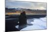 Coastal Landscape With Volcanic Black Sand At Dyrholaey. Vik. Iceland-Oscar Dominguez-Mounted Photographic Print