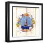 Coastal Lighthouse Wreath-Mary Escobedo-Framed Art Print