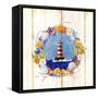 Coastal Lighthouse Wreath-Mary Escobedo-Framed Stretched Canvas