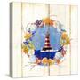 Coastal Lighthouse Wreath-Mary Escobedo-Stretched Canvas