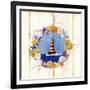 Coastal Lighthouse Wreath-Mary Escobedo-Framed Art Print