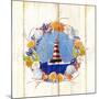 Coastal Lighthouse Wreath-Mary Escobedo-Mounted Art Print