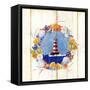 Coastal Lighthouse Wreath-Mary Escobedo-Framed Stretched Canvas