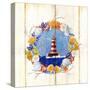 Coastal Lighthouse Wreath-Mary Escobedo-Stretched Canvas