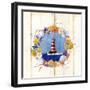 Coastal Lighthouse Wreath-Mary Escobedo-Framed Art Print