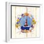 Coastal Lighthouse Wreath-Mary Escobedo-Framed Art Print