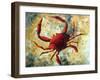 Coastal Luxe Crab-Megan Aroon Duncanson-Framed Art Print