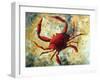 Coastal Luxe Crab-Megan Aroon Duncanson-Framed Art Print