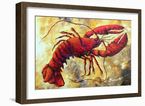 Coastal Luxe Lobster-Megan Aroon Duncanson-Framed Art Print