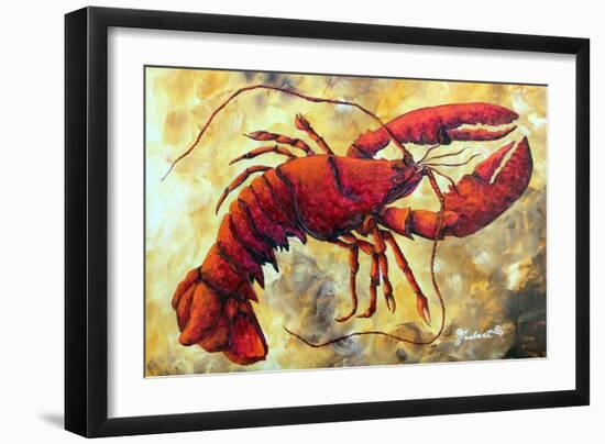 Coastal Luxe Lobster-Megan Aroon Duncanson-Framed Art Print