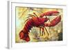 Coastal Luxe Lobster-Megan Aroon Duncanson-Framed Art Print