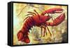 Coastal Luxe Lobster-Megan Aroon Duncanson-Framed Stretched Canvas