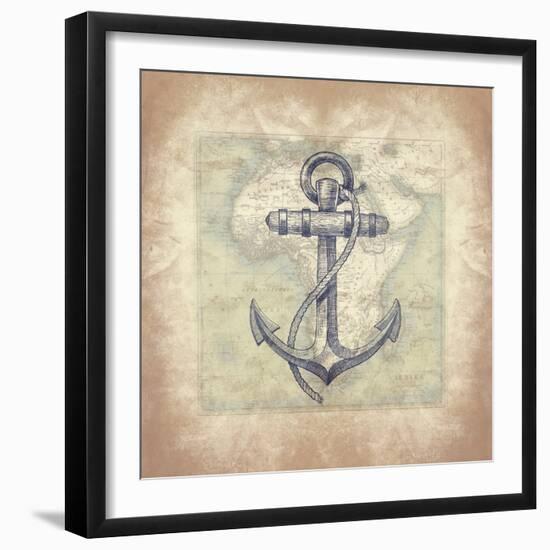 Coastal Map II-Jace Grey-Framed Art Print