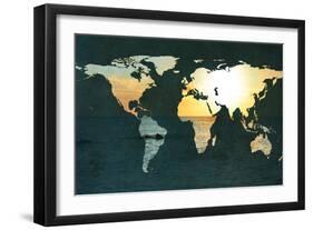 Coastal Map-Susan Bryant-Framed Art Print