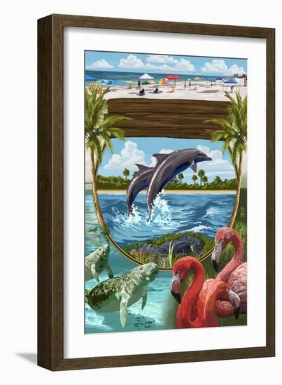 Coastal Montage-Lantern Press-Framed Art Print