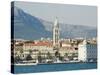 Coastal Mountains and Waterfront Town Buildings, Split, Dalmatian Coast, Croatia-Christian Kober-Stretched Canvas