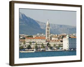 Coastal Mountains and Waterfront Town Buildings, Split, Dalmatian Coast, Croatia-Christian Kober-Framed Photographic Print